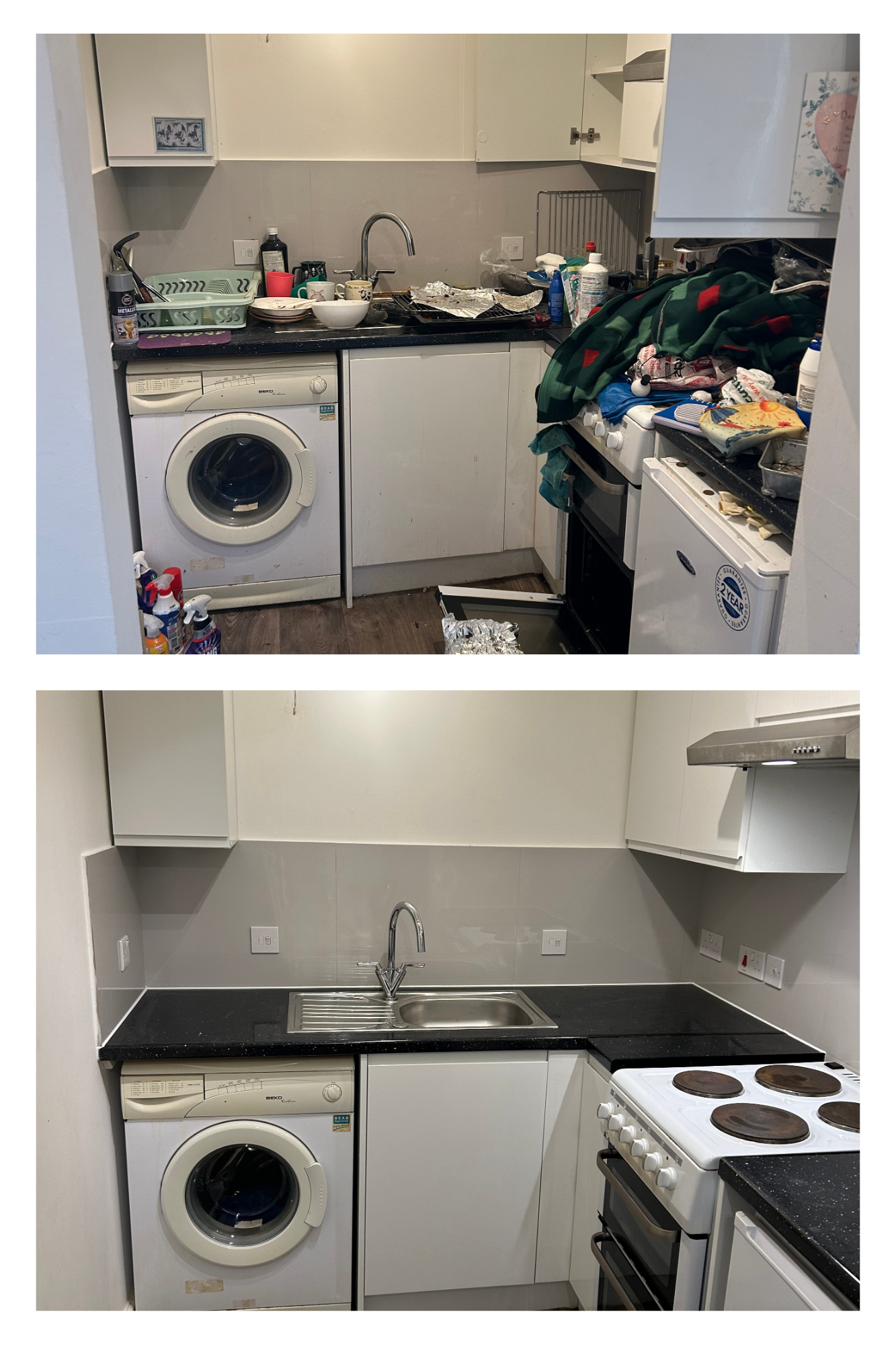 Bathroom before and after end of tenancy clean